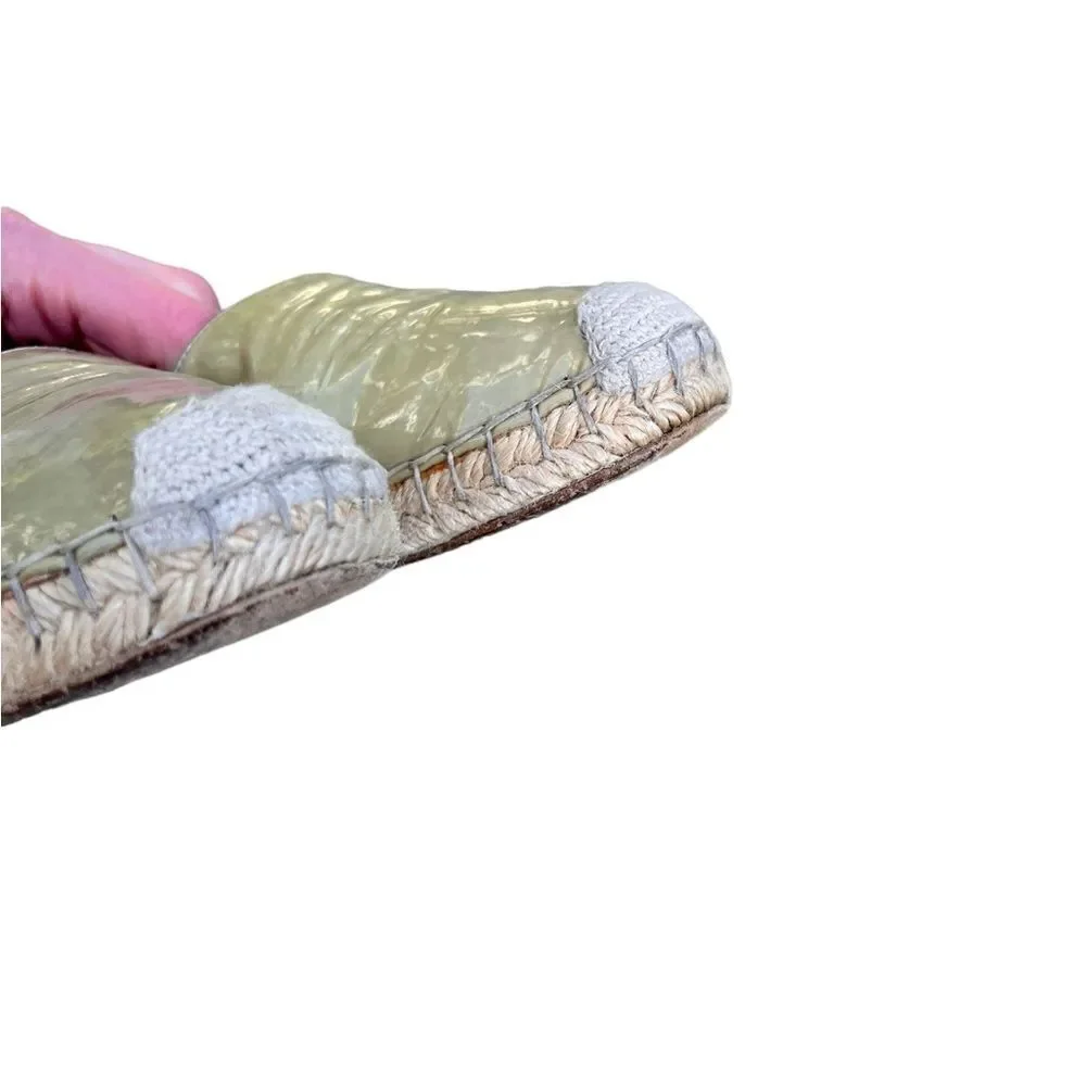 BRUNELLO CUCINELLI Green Patent Leather Espadrilles 36.5